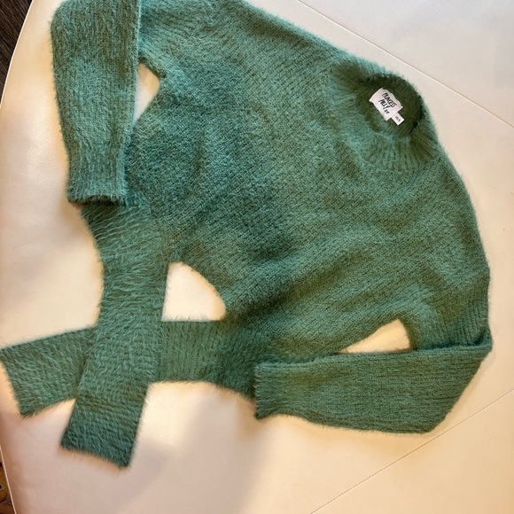 Princess Polly Green Winslow Fuzzy Soft Tie Front Jumper Sweater XS Small - Picture 9 of 11